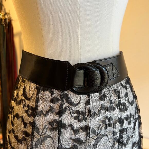 Vintage 80s Christian Dior Black Genuine Leather Wrap Belt Size M/L - Picture 2 of 13